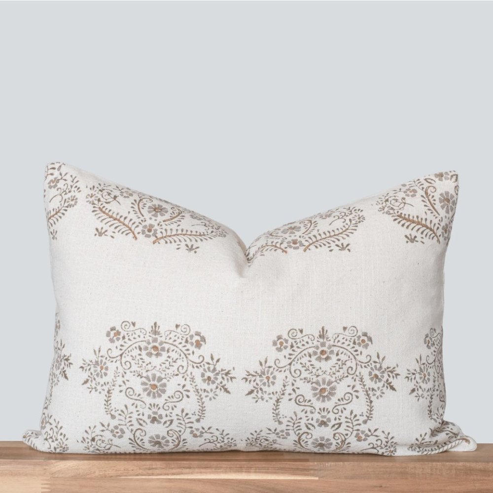 Apartment No. 3 Block Printed Lumbar Pillow Cover